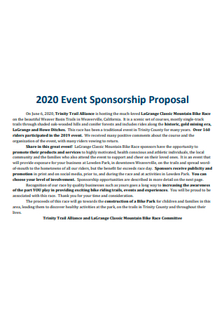 Event Sponsorship Proposal Template