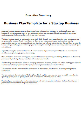 Executive Startup Business Plan