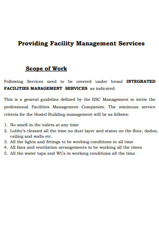 Facility Services Scope of Work Template