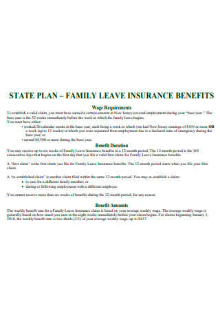 Family Leave Insurance Benefits Plan