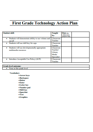 First Grade Technology Action Plan
