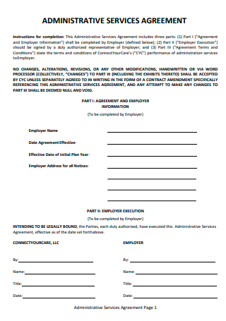 Formal Administrative Services Agreement