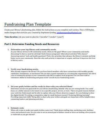 Fundraising Plan Template