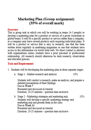 marketing strategy assignment sample