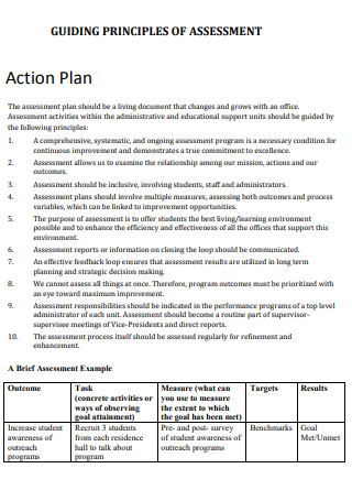 Guidlines for Assessment Action Plan