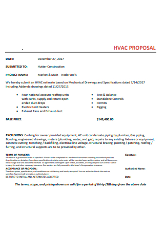 HVAC Proposal Example