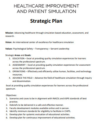 Health Care Improvement And Patient Stimulation Strategic Plan