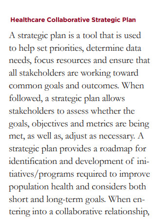 Healthcare Collaborative Strategic Plan