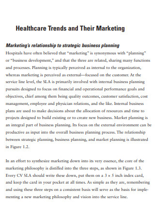 Healthcare Relationship to Marketing Plan