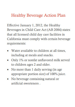 Healthy Beverage Action Plan