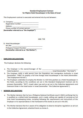 Hotel Employment Contract