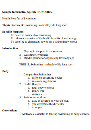 Informative Speech Brief Thesis Statemen