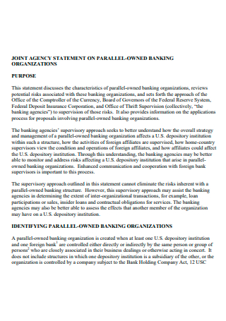 Joint Agency Statement