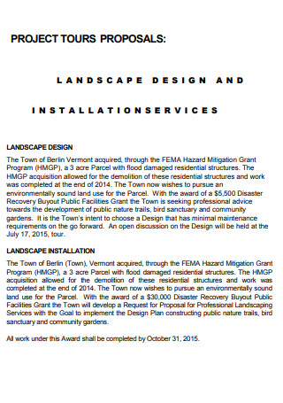 Landscape Design Project Proposal