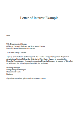 Letter of Interest Example