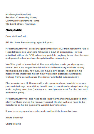 Letter of Retirement from Nursing