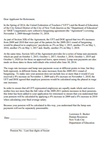 Letter of Retirement to School Board