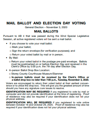 Mail Ballot and Election Day Voting