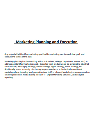 Marketing Execution Planning Template