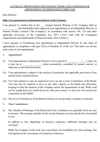 Meeting Appointment Letter
