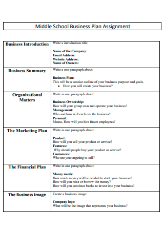 business plan done by students