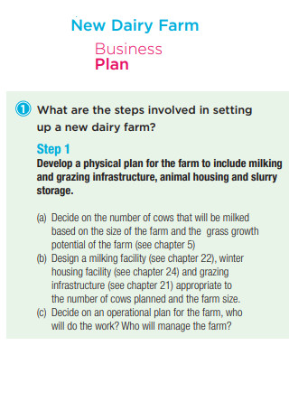 New Dairy Farm Business Plan