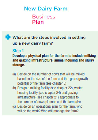 how do i write a business plan for a dairy farm