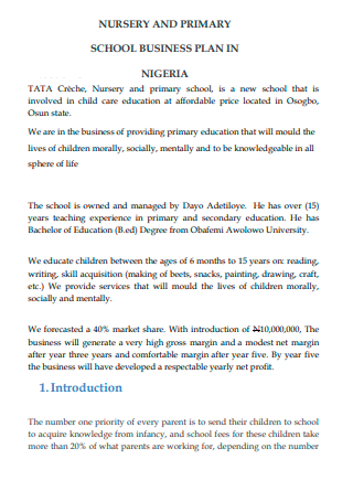 kewdale primary school business plan