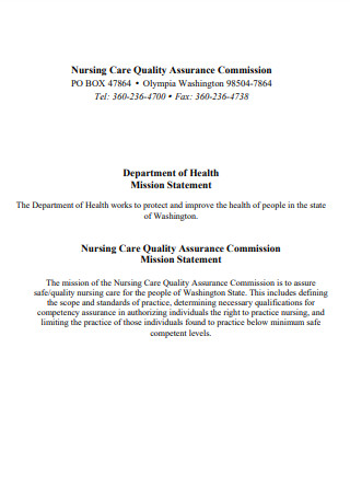 Nursing Care Quality Assurance Commission Mission Statement