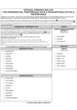 Official Primary Ballot