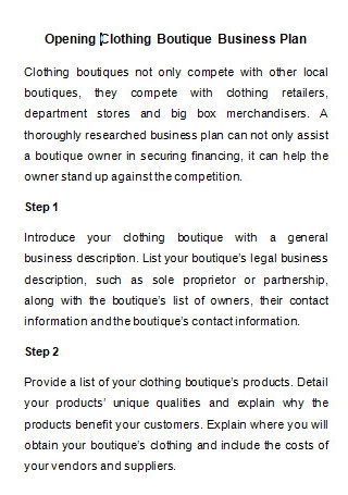 27 SAMPLE Boutique Business Plan in PDF MS Word Google Docs