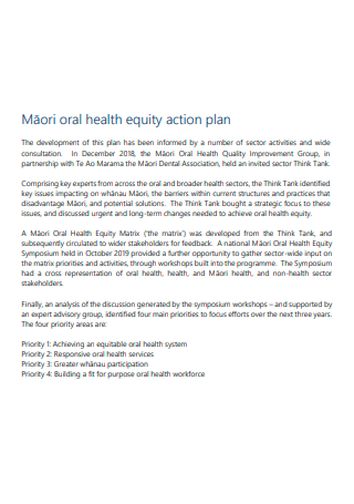 Oral Health Equity Action Plan