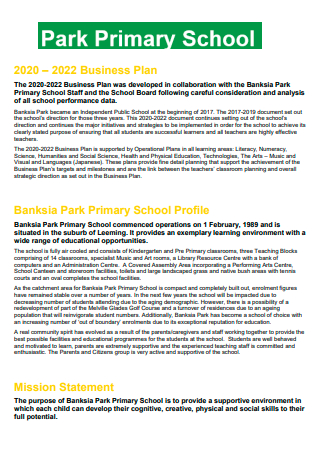 greenfields primary school business plan