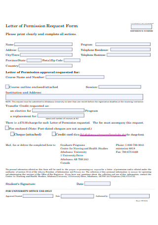 Permission Request Letter Form