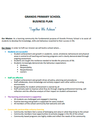 Primary School Business Plan