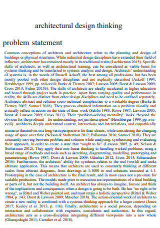 Printable Architectural Problem Statement