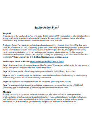 Printable Equity Action Plan