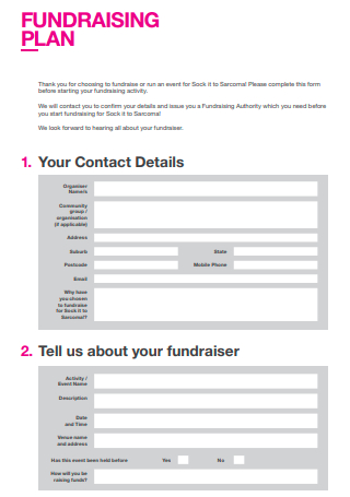 Printable Fundraising Plan