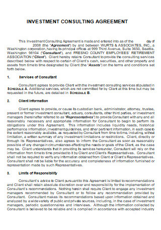 Printable Investment Consulting Agreement