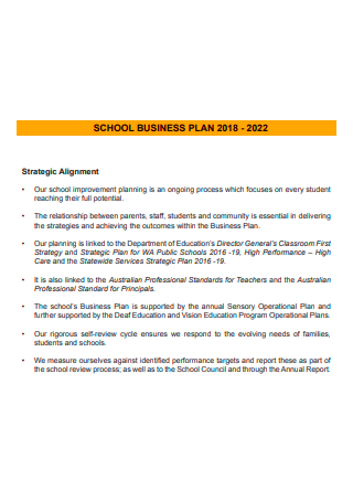 Printable School Business Plan