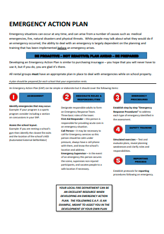 Printable School Emergency Action Plan