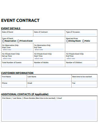 Private Event Contract Format