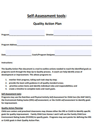 Quality Assessment Action Plan