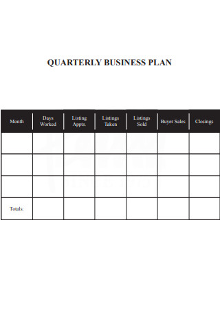 Quarterly Business Plan