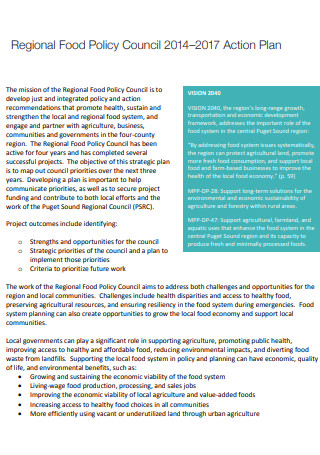 Regional Food Policy Action Plan
