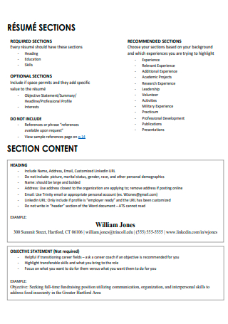 Resume Sections