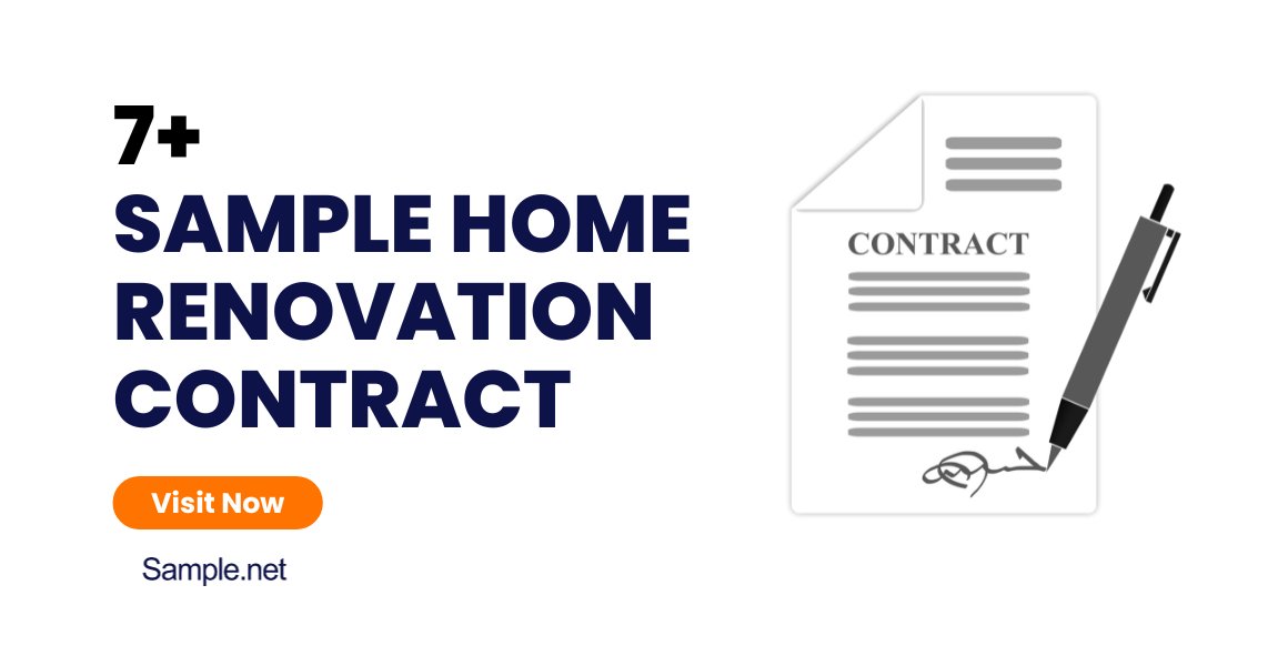 7+ SAMPLE Home Renovation Contract in PDF