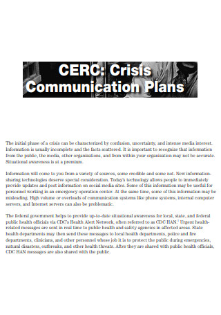 Sample Hospital Crisis Communications Plan