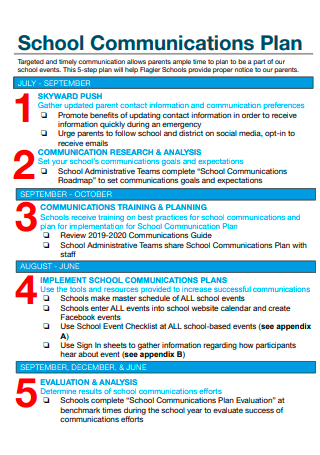 School Communications Plan in PDF