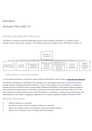 School Education Business Plan